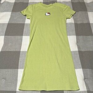 Hello Kitty by Sanrio knit ribbed dress lime green